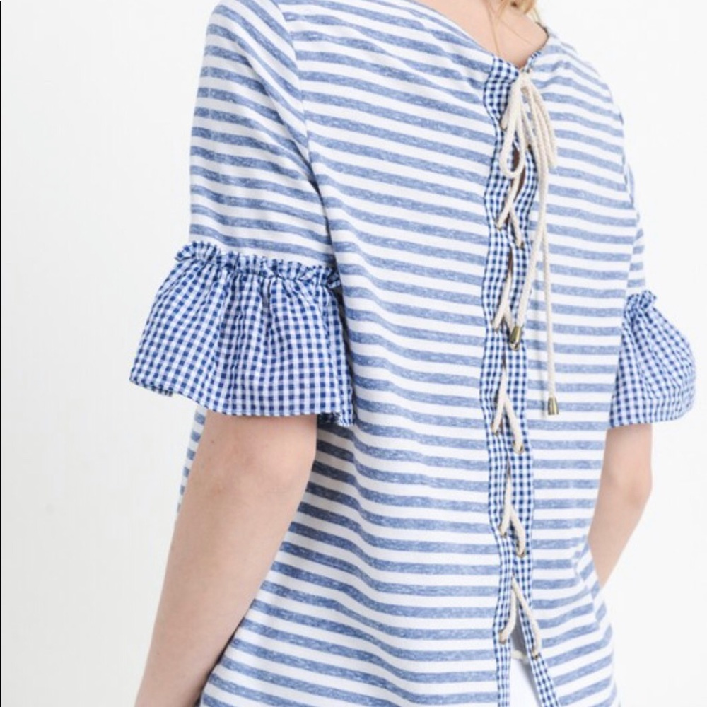 Stripped/gingham top